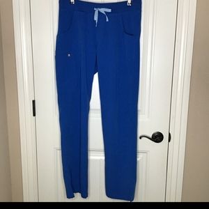 Figs Kade Cargo Scrub Pants in Royal Blue.
